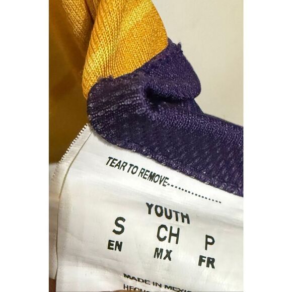 NFL Youth Vikings Football Short Sleeve Reversible Jersey Purple Yellow Small - Picture 3 of 10